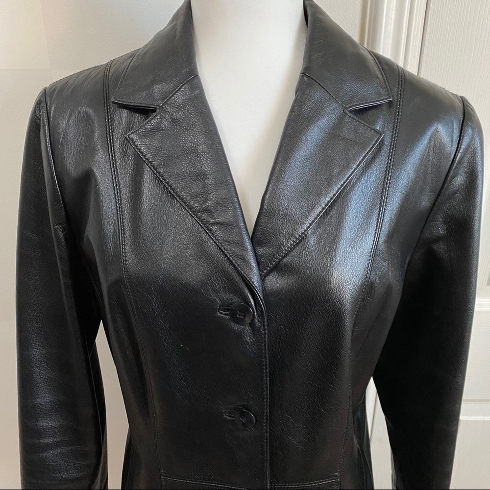 SOLD Vintage Danier Black Leather Blazer Jacket - Picture 8 of 8